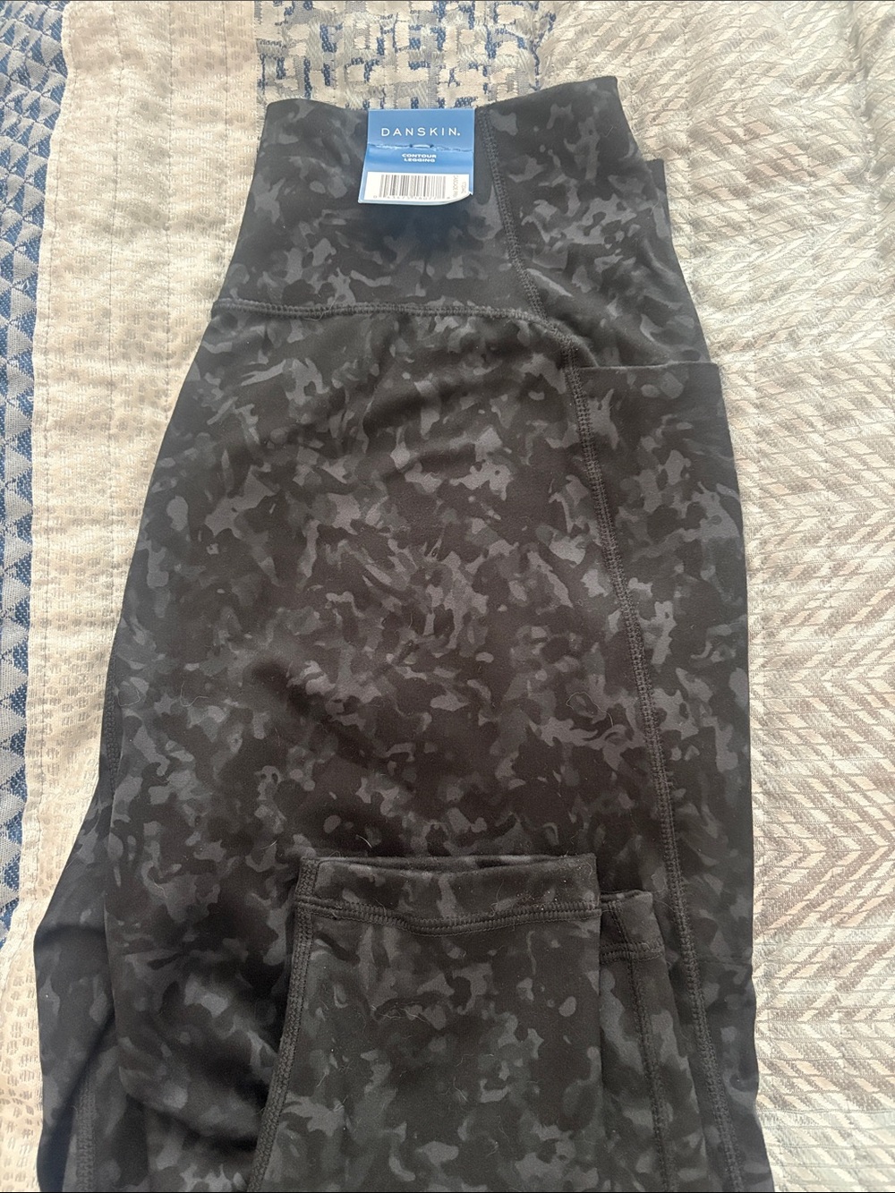 Danskin Black Print contour Leggings.  Never worn